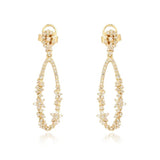 Diamond Flower Drop Earrings