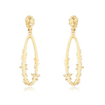 Diamond Flower Drop Earrings