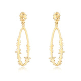 Diamond Flower Drop Earrings