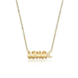 Cutout Gold Name & Pave Charm Necklace