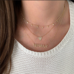 Dangling Diamond Bezels Ball Chain Necklace