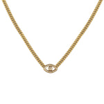 Pave Evil Eye Cuban Chain Necklace
