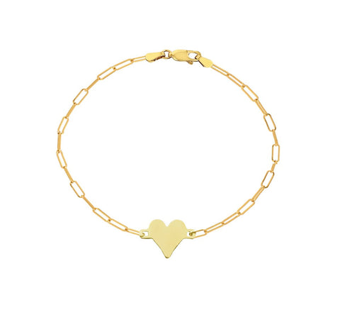 Engravable Gold Heart Bracelet