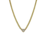 Bezel Heart Diamond Cuban Necklace