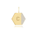 Side Pave Hexagon Charm