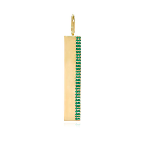 Side Gemstone Pave Charm