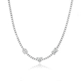 Three Shape Diamond Tennis Necklace