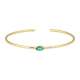 Solitaire Gemstone Cuff Bangle