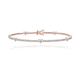 Five Diamond Heart Tennis Bracelet