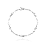Five Diamond Heart Tennis Bracelet