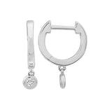 Dangling Bezel Diamond Huggie