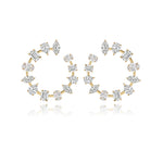 Medium Multi Shape Diamond Round Swirl Earrings