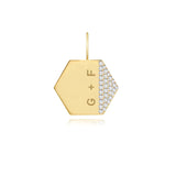 Side Pave Hexagon Charm