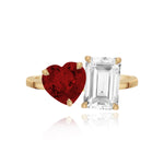 Medium Two-Gemstones Ring