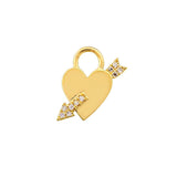 Pave Arrow Heart Huggie Charm