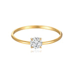 Petite Solitaire Diamond Ring