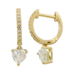 Dangling Diamond Heart Huggies