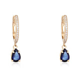 Dangling Gemstone Pear Diamond Huggie