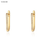 Rectangle Pave Small Hoop