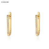 Rectangle Pave Small Hoop
