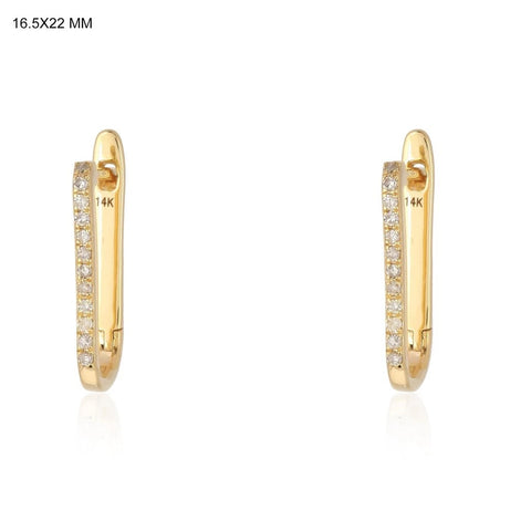 Rectangle Pave Small Hoop