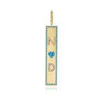 Heart Gemstone Personalized Pave Charm