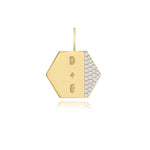 Side Pave Hexagon Charm