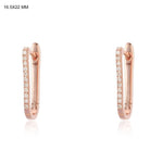 Rectangle Pave Small Hoop