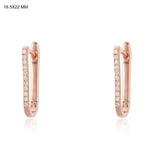 Rectangle Pave Small Hoop