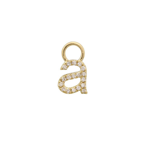 Lowercase Initial Huggie Charm