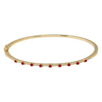Thin Gemstone Segment Diamond Bangle