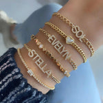 Pave Name Flat Cuban Bracelet