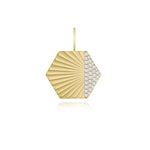 Fluted Side Pave Hexagon Charm