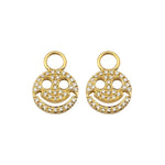 Pave Smiley Face Huggie Charms