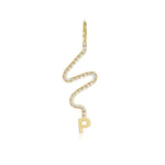 Wiggly Pave Gold Initial Charm