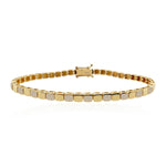 Small Golden Square Full Spaced Pave Bracelet