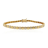Small Golden Square Full Spaced Pave Bracelet